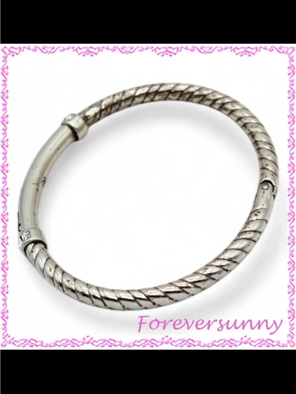 NWOT Brighton LOVE Engraved Silver-Tone Women's Bangle Bracelet